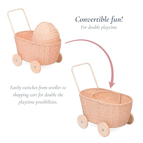 Poussette en rotin pour poupées GON Stroller chariot trotteur - 4