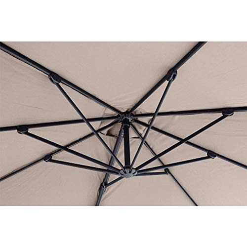 Parasol de jardín voladizo CLSDRZC en color arena, diseño rectangular con protección UV 40+ 6