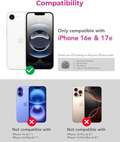 Image of JGD PRODUCTS Magnetic Case for iPhone 16E Compatible with MagSafe, Shockproof Phone Bumper Cover, Anti-Scratch Clear Back (Clear)