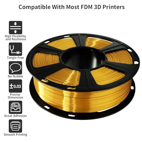 Image of GIANTARM Silk 3D Printer Filament 1.75mm Metallic Gold Silver PLA 2kg