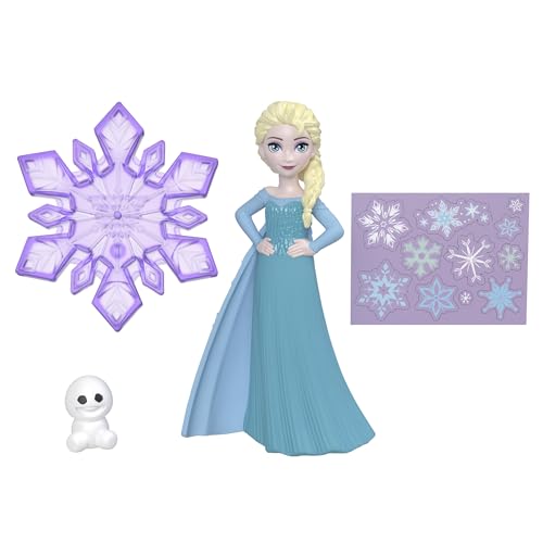Image of Disney Frozen Toys, Elsa Small Doll with Snowgie Figure, Customizable Snowflake Accessory & Stickers, Inspired by Disney Movie