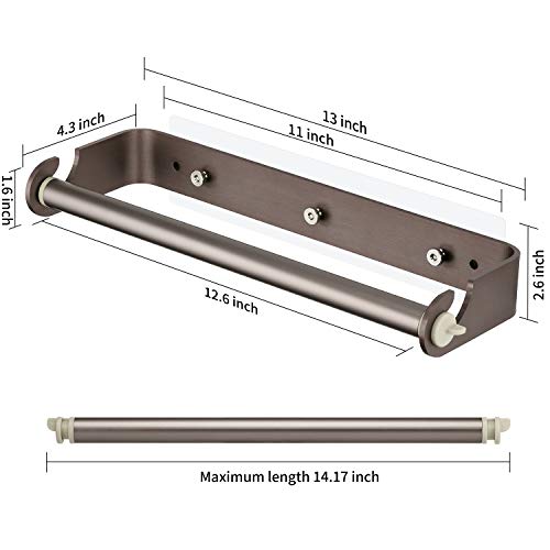 ORLESS Adhesive Paper Towel Holder Under Cabinet & Wall Mount, No Drilling Suitable for Kitchen Bathroom - Chocolate Brown