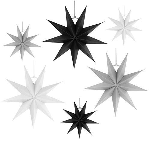 Faltsterne Weihnachten Papiersterne Deko 9 Zacken, 40CM 6 x...