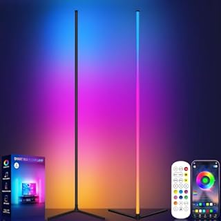 Tyute Corner Floor Lamp, Smart RGB LED Corner Lamp, Dimmable Colour Changing Standing Light with APP & Remote Control, Music Sync, Modern Mood Floor Lamp for Living Room, Bedroom, Gaming Room (2 Pack)