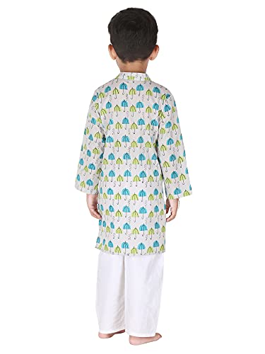 Image of Baby Boys Ethnic Wear | Handloom Cotton Kurta Pajama Set for Festivals | Comfortable & Stylish Traditional Kids Kurta Pyjama Set