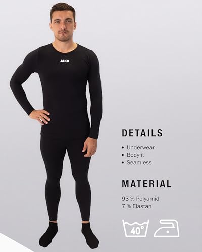 JAKO Herren Long Tights Comfort 2.0, Schwarz, M