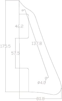 Dopro Single Cream 1 Ply LP Guitar Pickguard with Chrome Bracket for Epiphone Les Paul