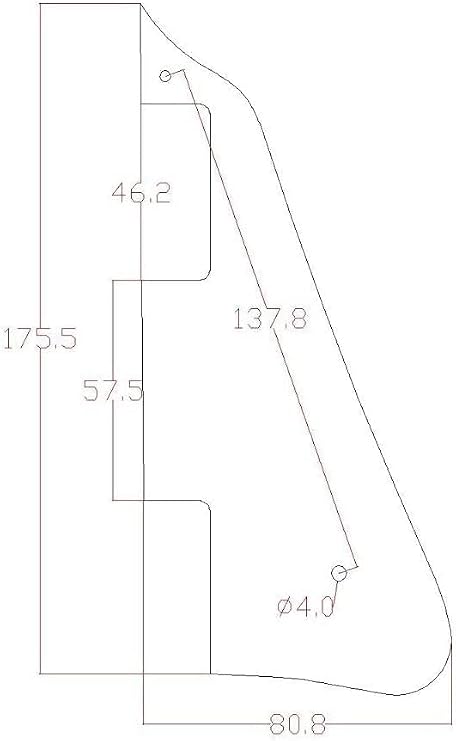 Dopro Single Cream 1 Ply LP Guitar Pickguard with Chrome Bracket for Epiphone Les Paul