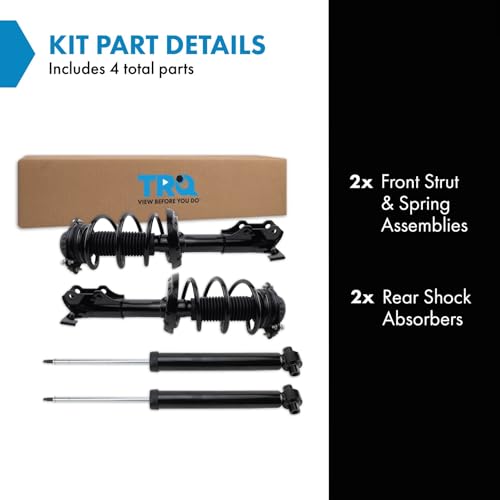 Image of TRQ Front and Rear Complete Strut Assembly & Shock Absorber Kit Complete Strut & Coil Spring Assembly Compatible with 2018-2022 Chevrolet Equinox 2018-2021 GMC Terrain