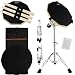 Practice Pad and Stand, 12 Inch Double Sided Drum Pad with Adjustable Snare Drum Stand, 3 Pairs of Drum Sticks and Carry Backpack
