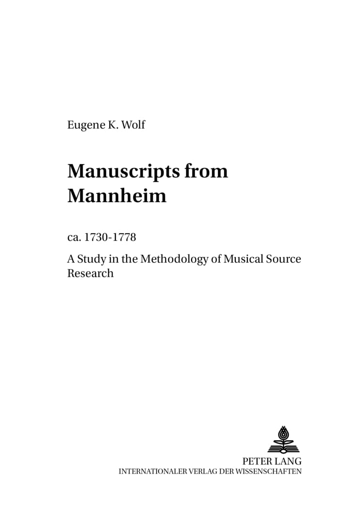 Manuscripts from Mannheim pour dater et analyser les partitions