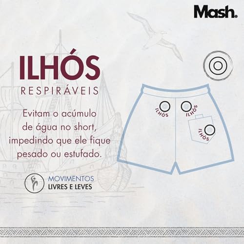 MASH Short Masculino Bermuda Lisa Casual Colors Verão, Vermelho, G