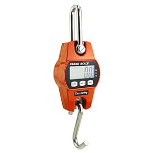 Outmate Digital Crane Scale 300kg/660lbs 200kg/440lbs with LED Handheld Mini Hanging Scale for Garage Farm Hunting Fishing Etc(300kg/Plastic Shell/Orange)
