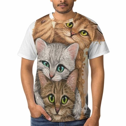 T-Shirts Homme À Col Rond Jolis Chatons et tee shirt manches courtes mode été