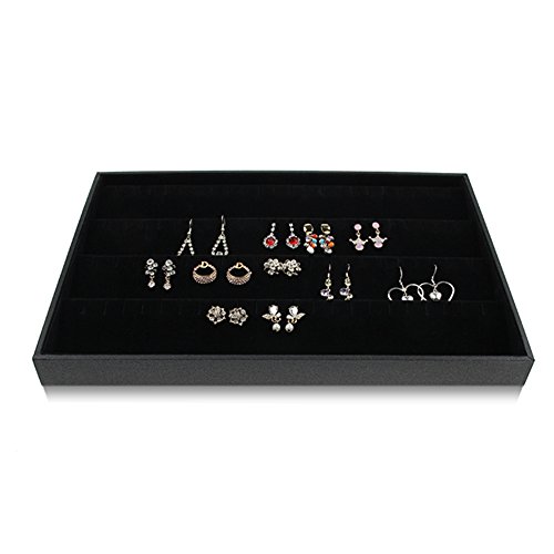 BOCAR Espositore per gioielli in velluto nero per