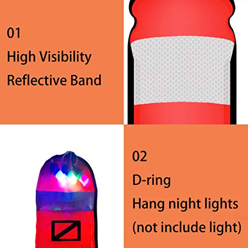 Dsmb 4Ft Surface Marker Buoy With 100Ft Finger Spool Reel Diver Below Signal Flag Tube Scuba Diving Equipment Open Bottom Set (4Ft) #TOP1