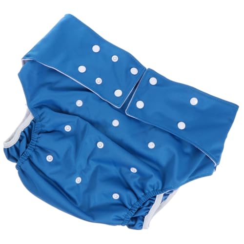 WRITWAA 1 Pieza Pañal a prueba de fugas nadar paño reutilizables durante la noche pañal de tela para adultos lavable cubiertas de para adultos tela cepillada Azul