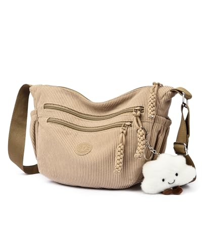 Sac à épaule style demi-lune beige idéal pour vos voyages et le travail