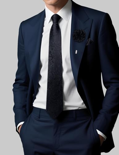 Image of DiBanGu Mens Zipper Tie Silk Pre-Tied Necktie with Gift Box