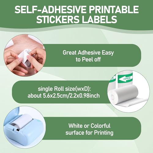 6 Rolls Mini Thermal Sticker Paper 57 X 25mm for Kids Instant Camera Printer Refill, Colored - Image 4