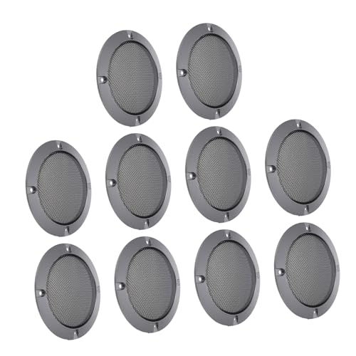 Balacoo Speaker Protector 10pcs Mesh Speaker Guard Decorative Circle Auto Subwoofer Modification Iron Grey Audio Cover