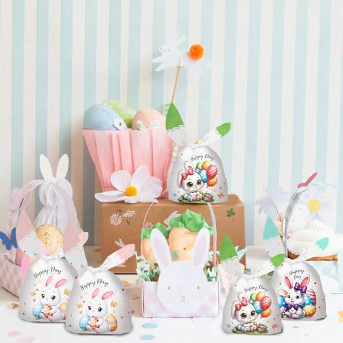 50 Pcs Easter Rabbit Ear Treat Bags
