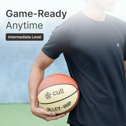 Image of CULT Basketball Alley OOP Size 7 Indoor Outdoor Basketball for Men & Women Durable Rubber Grip Training & Match Play Ball with Butyl Bladder Brown Cream