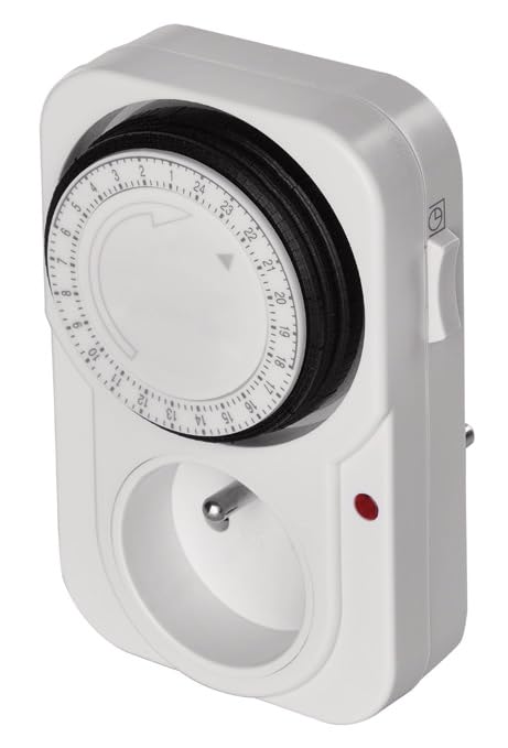 DEBFLEX - Prise avec Programmateur Electrique - Programmation sur 24 heures - Confort, Sécurité & Economies - Blanc