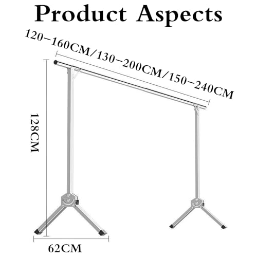 Étendoir à linge portable extensible et pliable en format compact robuste - 2