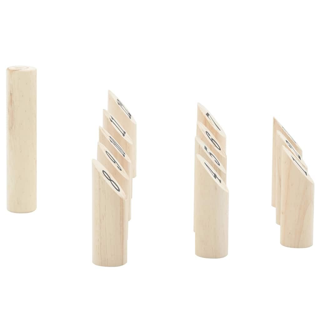 Kubb - Juego de 13 piezas de madera de pino maciza con bolsa de transporte, juego de jardín al aire libre, juego de lanzamiento y juego de habilidad, ideal para reuniones familiares, camping