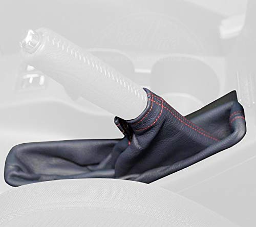 RedlineGoods ebrake Boot Compatible with Subaru Impreza 2005-07. Tailor Made - not Universal. Genuine top-Grade Italian Black Leather with Red Thread