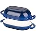 VORRINGARD Enameled Cast Iron Sourdough Bread Oven, Dutch Oven, Loaf Cast Iron Bread Pan for Homemade Bread Baking, Meatloaf Pan with Lid, 7QT, Blue