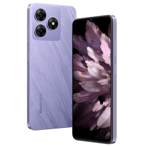 Blackview Wave 8 4G Android 14 Smartphone Libre, 12GB+128GB(2TB Externa SD), 6,56'' HD+ Pantalla (Modo Confort para Los Ojos), 13MP+8MP, Teléfono Móvil Doble SIM, Altavoz Smart-K Box, GPS Morado