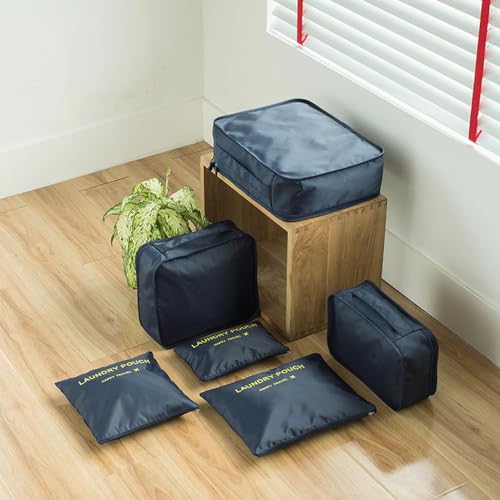 Organizador de Mala Viagem Necessaire Kit 6 Peças Azul CBRN20669 - Commerce Brasil