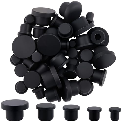Image of GORGECRAFT 50Pcs Salt and Pepper Shakers Stopper 7.5-15mm Inner Diameter Black Silicone Stopper Tube Seal Plug Reusable Waterproof Replacement Insert Hole Plug End Covers for Bottles Pipes Flower Pots
