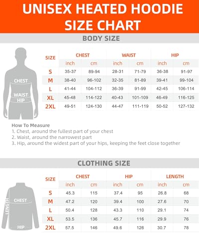 Sudadera calefactable con capucha lavable y 6 zonas de calor activo 7
