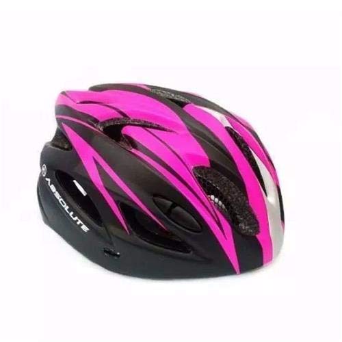 Capacete Ciclismo Bike Absolute Nero Wt032 Led Pisca Viseira (Preto/Rosa Pink Verniz M)