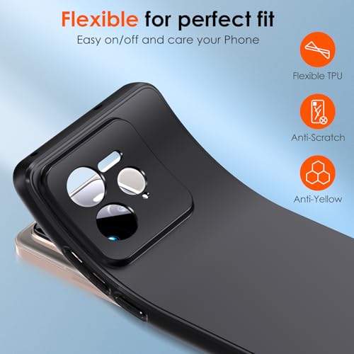iVoler Etui silikonowe do Realme GT 7 PRO z ochroną aparatu, ultra cienkie miękkie etui z TPU odporne na zarysowania i wstrząsy etui ochronne, czarne