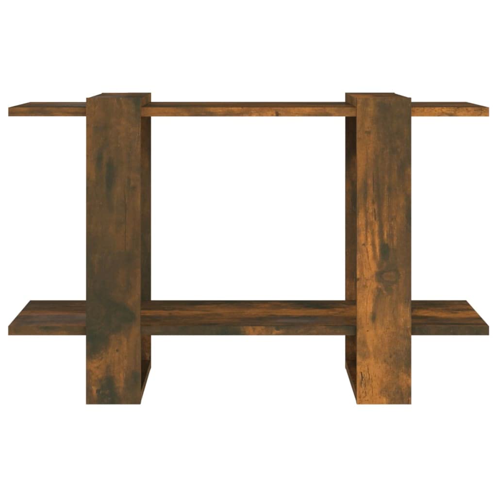 Libreria Scaffale Divisorio Rovere Fumo 80x30x51 cm | Soluzione salvaspazio per soggiorno e corridoio, ideale come mobile divisorio e scaffale portalibri basso.