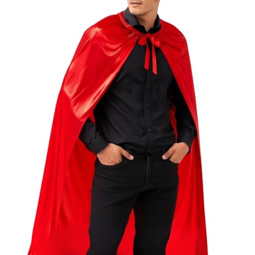 morytrade マント キラキラ ハロウィン コスプレ 仮装 パーティー イベント (140cmレッド)の商品画像（Amazon）