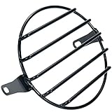 Modengzhe 6-Inch Iron Stripe Grill Cover Motorcycle Headlight Cover Headlamp Protector Guard Vintage Decoration