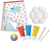 Hape Color Mix Painting - Activities and Art Supplies for Kids with Paint Set, Art Brushes, Paint Palette, Color Wheel, Binder Clip and A3 Activity Book - Art Kit for Children Ages 4 and Up