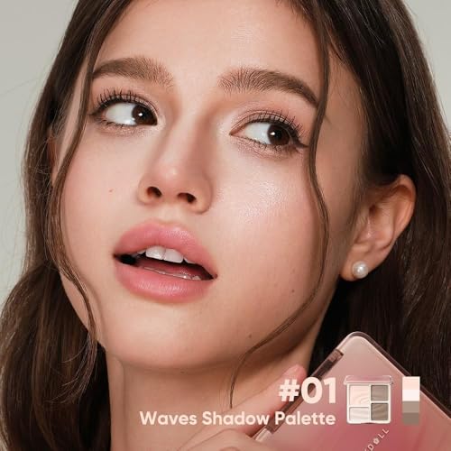 Image of JUDYDOLL Highlight & Contour Palette, All-in-One Matte Highlighter Contour Compact, Natual Finish, Ultra-fine Powder, Blendable Face Makeup for Cool and Olive Skin Tone (01 Wave Shadow Palette)