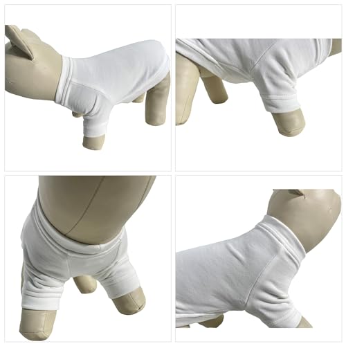 Lovelonglong Dog Pullover Sweatshirt Autumn Winter Cold Weather Dog T-Shirts for Small Medium Large Size Dogs Chihuahua Clothes Off-white XS - Image 3
