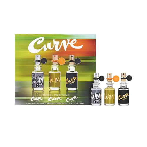 Curve Cologne 3-pc. Spray Coffret Gift Set for Men, Travel Size Fragrance, 0.5 fl oz