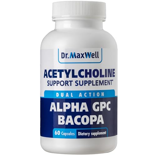 Dr. Maxwell Acetylcholine Alpha GPC Choline 600mg + Bacopa Better Than Each Alone. More Reliable Acetylcholine (Supports Memory & Learning) Supplement 60 Capsules