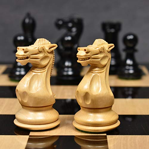 Ensemble de pièces d'échecs Staunton ébène de poids 3.9"