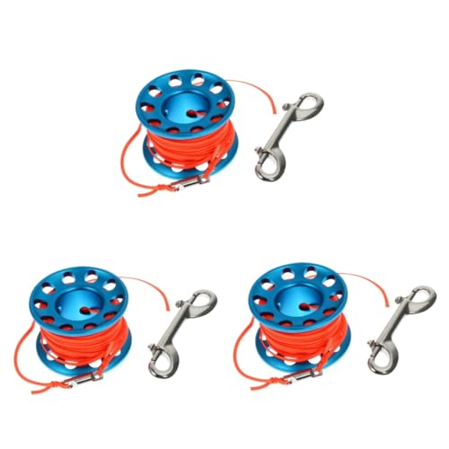 Yardwe 3sets Snorkeling Finger Reel Snap Clip Diving Line Spool Accessory Design for Underwater Adventures and Easy Use