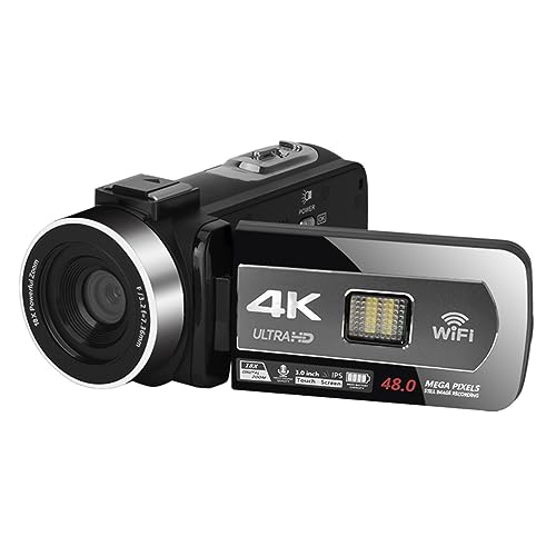 vlog カメラ 4K WIFI ビデオカメラ UHD デジタル Web カメラ写真撮影 18X ズームオートフォーカスビデオレコーダー(No SD Card,Cam)