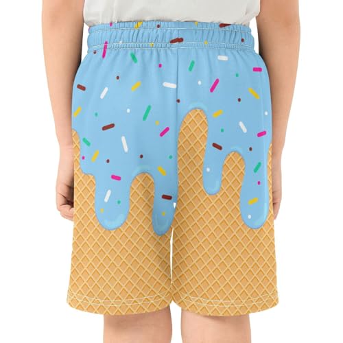 Athletic Gym Shorts Boys Casual Shorts Elastic Waist with Pockets, Summer Kids Bottom for Sports Homewear 7-15 Years3